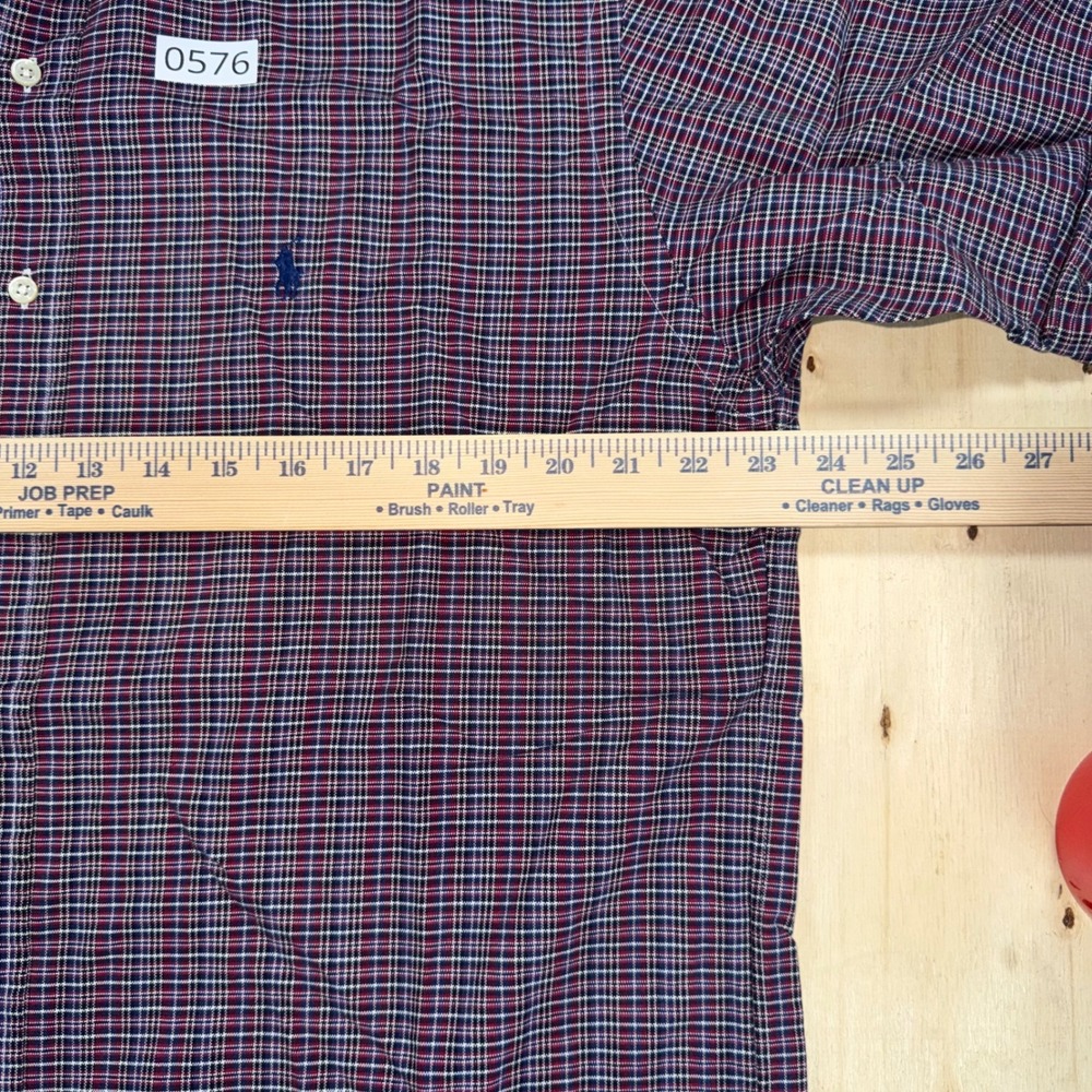 Ralph Lauren Blake Mens M Plaid Shirt Red Blue Short Sleeve Button Down Cotton - Picture 4 of 5